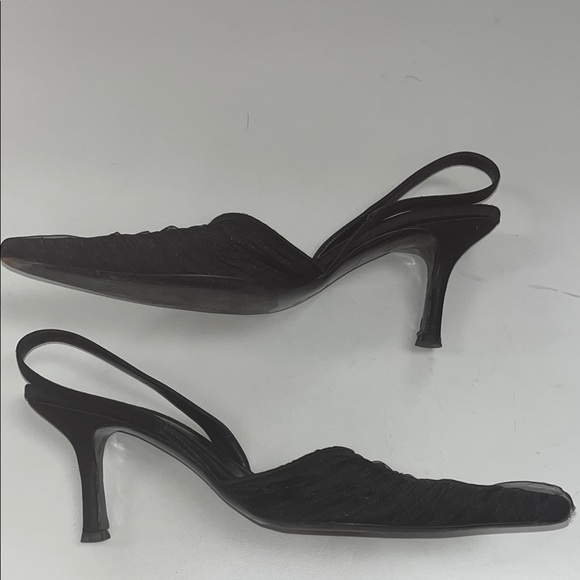 La Perla women’s size 38 Elegant Black sling back Heels / preowned/ vintage look - Picture 2 of 12
